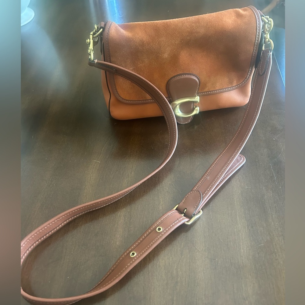 Coach suede/leather shoulder bag